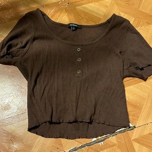 Brown crop top